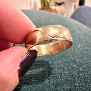 14k Gold Cigar Band Ring